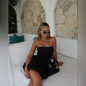 White Fox Boutique Diamond Dust Mini Dress Black Size XS NWT